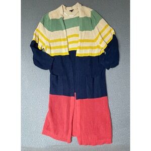 Torrid Women's Long Sleeve Knit Open Front Color block‎ Long Cardigan Size 6